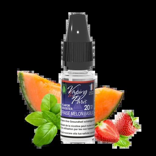 ??? Booster Flavor Nicotine 100% Végétal – Fraise Melon Basilic 10 ml / 20 mg