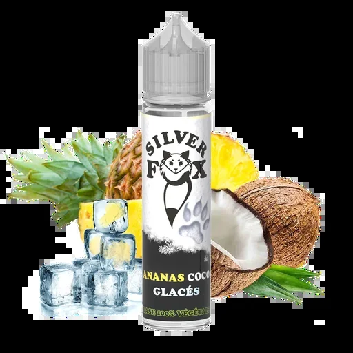 E-Liquide Ananas Coco Silver Fox 50 ml  » short fil » 75 ml