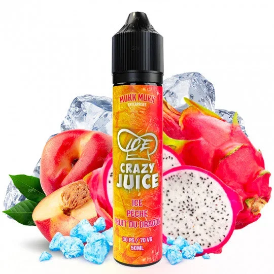 ? E-liquide Ice Pêche Fruits du dragon- Ice Crazy Juice by Mukk Mukk 50 ml (omg)