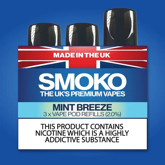 Mint Breeze VAPE POD Refills – UK Made VAPE Refills