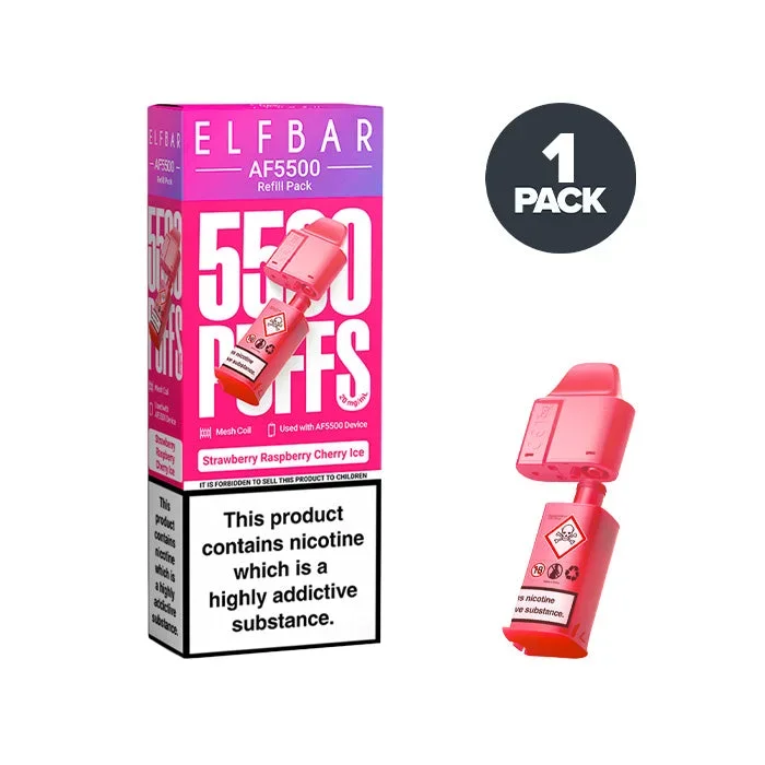 Strawberry Raspberry Cherry Ice Elf Bar AF5500 Refill Pack