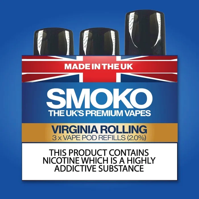 VIRGINIA ROLLING TOBACCO AROMA VAPE POD NACHFÜLLUNGEN